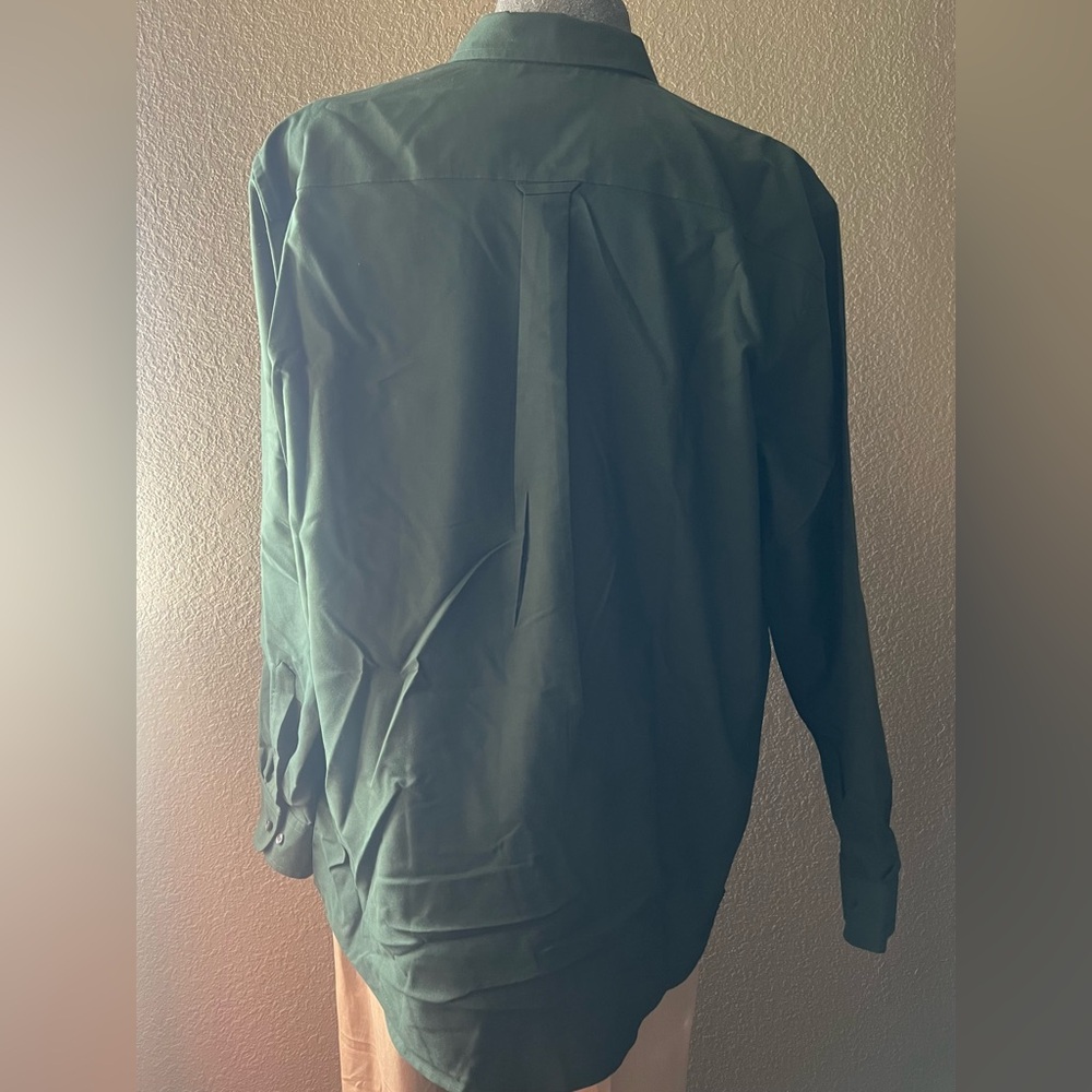 VINTAGE Y2K XL Tall St. John’s Bay Hunter Green Cotton Blend Long Sleeve - Picture 2 of 8